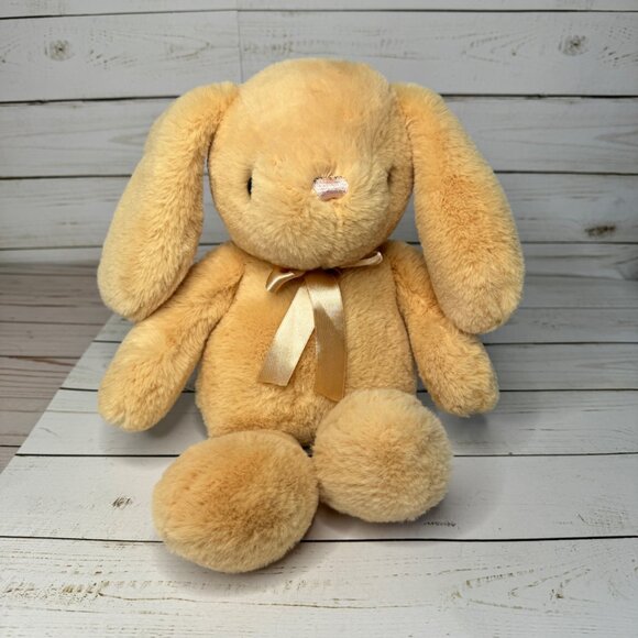 Inter-American Tan 12" Plush Bunny Rabbit With Floppy Ears & Ribbon Stuffed Toy - Picture 1 of 7